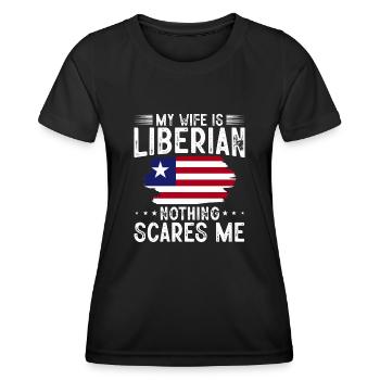 Liberia Flag Liberians - Women's Functional T-Shirt - black - Front - AI Model Female 172 light (172cm)
