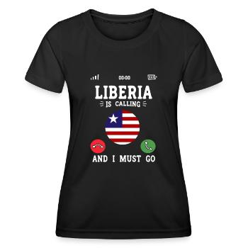 Liberia Flag Liberians - Women's Functional T-Shirt - black - Front - AI Model Female 172 light (172cm)
