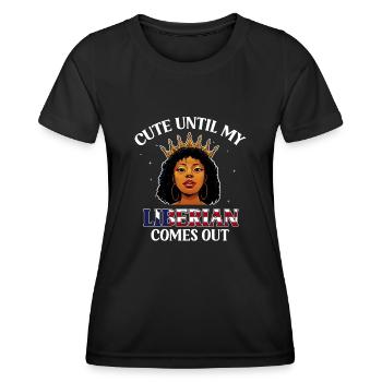 Liberia Flagge Liberianer - Frauen Funktions-T-Shirt - Schwarz - Vorne - AI Model Female 172 light (172cm)