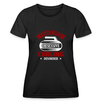 J’ai un trouble obsessionnel du curling - T-shirt sport Femme - noir - Devant - AI Model Female 172 light (172cm)