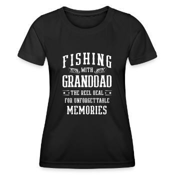 Angeln Großvater Großvater Fischer Enkel Lustig - Frauen Funktions-T-Shirt - Schwarz - Vorne - AI Model Female 172 light (172cm)