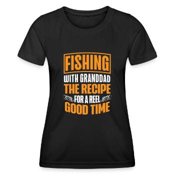 Angeln Großvater Großvater Fischer Enkel Lustig - Frauen Funktions-T-Shirt - Schwarz - Vorne - AI Model Female 172 light (172cm)