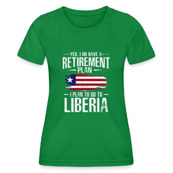 Liberia Flagge Liberianer - Frauen Funktions-T-Shirt - Kelly Green - Vorne - AI Model Female 172 dark (172cm)