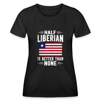 Liberia Flagge Liberianer - Frauen Funktions-T-Shirt - Schwarz - Vorne - AI Model Female 172 light (172cm)