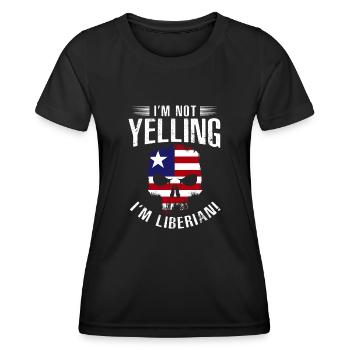 Liberia Flagge Liberianer - Frauen Funktions-T-Shirt - Schwarz - Vorne - AI Model Female 172 light (172cm)
