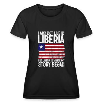 Liberia Flag Liberians - Women's Functional T-Shirt - black - Front - AI Model Female 172 light (172cm)