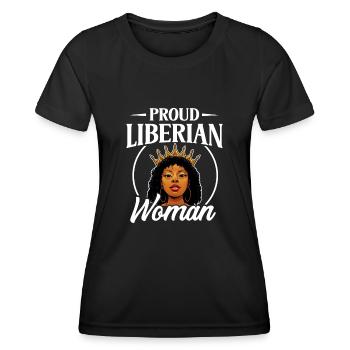 Liberia Flag Liberians - Women's Functional T-Shirt - black - Front - AI Model Female 172 light (172cm)