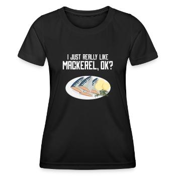 Mackrel Mackrel Saltwater Fish Fishing - Women's Functional T-Shirt - black - Front - AI Model Female 172 light (172cm)