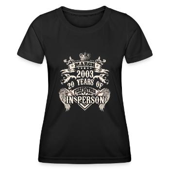 Vintage 2003 birthday of a legend becomes 20 - Frauen Funktions-T-Shirt - Schwarz - Vorne - AI Model Female 172 light (172cm)
