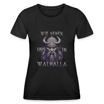 Walhalla Erbe Geschenk für Wikinger Fans - Frauen Funktions-T-Shirt - Schwarz - Vorne - AI Model Female 172 light (172cm)