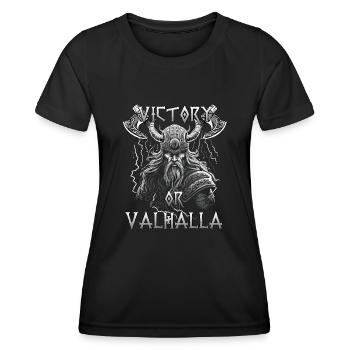 Walhalla Krieger Geschenk für stolze Wikinger-Fans - Frauen Funktions-T-Shirt - Schwarz - Vorne - AI Model Female 172 light (172cm)