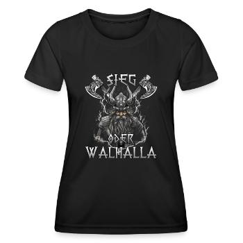 Walhalla Erbe Geschenk für Wikinger Fans - Frauen Funktions-T-Shirt - Schwarz - Vorne - AI Model Female 172 light (172cm)