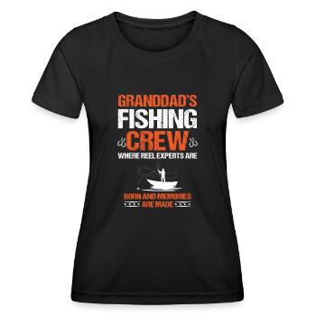 Angeln Großvater Großvater Fischer Enkel Lustig - Frauen Funktions-T-Shirt - Schwarz - Vorne - AI Model Female 172 light (172cm)