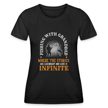 Angeln Großvater Großvater Fischer Enkel Lustig - Frauen Funktions-T-Shirt - Schwarz - Vorne - AI Model Female 172 light (172cm)