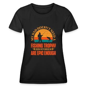 Pêche Papa Papa Pêcheur Childern Drôle Poisson Alors - T-shirt sport Femme - noir - Devant - AI Model Female 172 light (172cm)