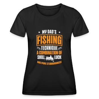Pêche Papa Papa Pêcheur Childern Drôle Poisson Alors - T-shirt sport Femme - noir - Devant - AI Model Female 172 light (172cm)