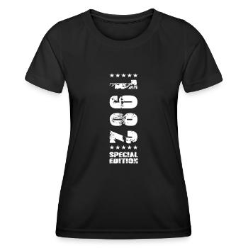 Idée cadeau d’anniversaire 1982 - T-shirt sport Femme - noir - Devant - AI Model Female 172 light (172cm)