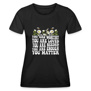 You Matter Kindness Be Kind Groovy Mental Health - Women's Functional T-Shirt - black - Front - AI Model Female 172 light (172cm)