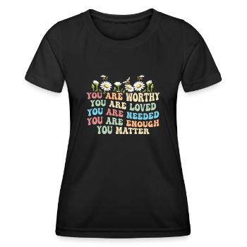 You Matter Kindness Be Kind Groovy Mental Health - Women's Functional T-Shirt - black - Front - AI Model Female 172 light (172cm)