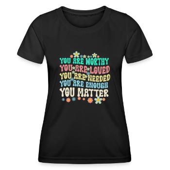 You Matter Kindness Be Kind Groovy Mental Health - Women's Functional T-Shirt - black - Front - AI Model Female 172 light (172cm)