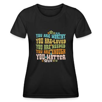 You Matter Kindness Be Kind Groovy Mental Health - Women's Functional T-Shirt - black - Front - AI Model Female 172 light (172cm)