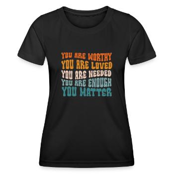 You Matter Kindness Be Kind Groovy Mental Health - Women's Functional T-Shirt - black - Front - AI Model Female 172 light (172cm)