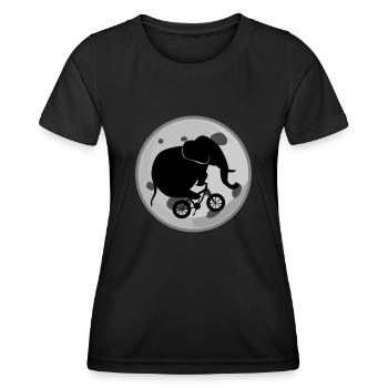 Elephant on a Bike Elephants - Frauen Funktions-T-Shirt - Schwarz - Vorne - AI Model Female 172 light (172cm)