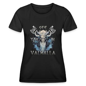 Valhalla warrior the gift for warrior hearts. - Women's Functional T-Shirt - black - Front - AI Model Female 172 light (172cm)
