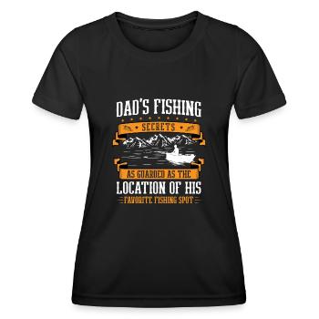 Pêche Papa Papa Pêcheur Childern Drôle Poisson Alors - T-shirt sport Femme - noir - Devant - AI Model Female 172 light (172cm)