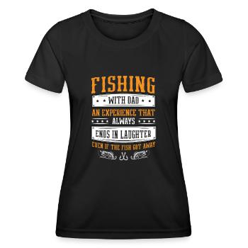 Pêche Papa Papa Pêcheur Childern Drôle Poisson Alors - T-shirt sport Femme - noir - Devant - AI Model Female 172 light (172cm)
