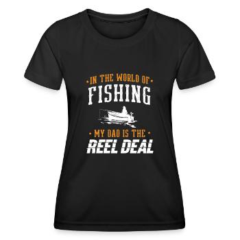 Pêche Papa Papa Pêcheur Childern Drôle Poisson Alors - T-shirt sport Femme - noir - Devant - AI Model Female 172 light (172cm)