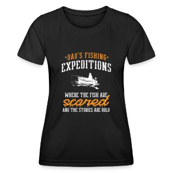 Pêche Papa Papa Pêcheur Childern Drôle Poisson Alors - T-shirt sport Femme - noir - Devant - AI Model Female 172 light (172cm)