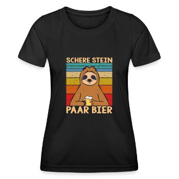  Bier Faultier - Frauen Funktions-T-Shirt - Schwarz - Vorne - AI Model Female 172 light (172cm)