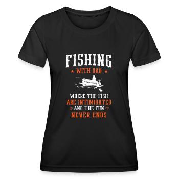 Pêche Papa Papa Pêcheur Childern Drôle Poisson Alors - T-shirt sport Femme - noir - Devant - AI Model Female 172 light (172cm)