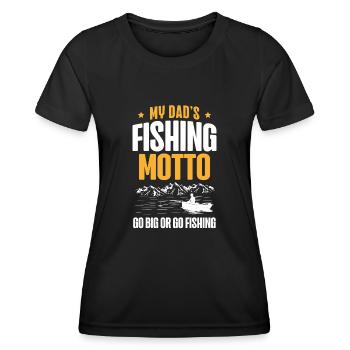 Pêche Papa Papa Pêcheur Childern Drôle Poisson Alors - T-shirt sport Femme - noir - Devant - AI Model Female 172 light (172cm)