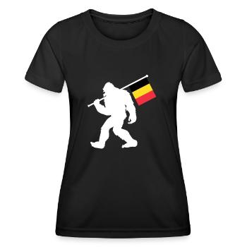 Belgique - T-shirt sport Femme - noir - Devant - AI Model Female 172 light (172cm)