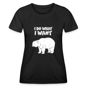 Je m’en fous - T-shirt sport Femme - noir - Devant - AI Model Female 172 light (172cm)