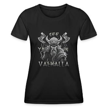 Cadeau de bravoure nordique pour les amoureux Viking - T-shirt sport Femme - noir - Devant - AI Model Female 172 light (172cm)