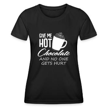 Blague au chocolat chaud au cacao - T-shirt sport Femme - noir - Devant - AI Model Female 172 light (172cm)