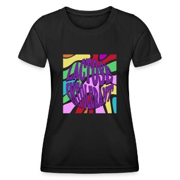 Lactose Intolerant Lactose intolerance - Frauen Funktions-T-Shirt - Schwarz - Vorne - AI Model Female 172 light (172cm)