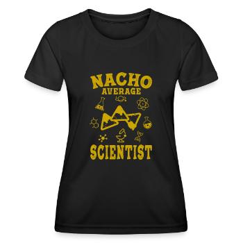 Wissenschaftler lustig Wissenschaft Wissenschaft Nacho Durchschnitt - Frauen Funktions-T-Shirt - Schwarz - Vorne - AI Model Female 172 light (172cm)