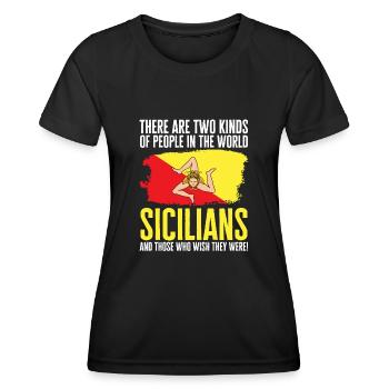 Sicile Drapeau Italie Sicile - T-shirt sport Femme - noir - Devant - AI Model Female 172 light (172cm)