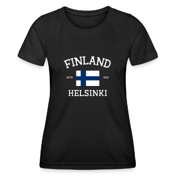 Finnland - Frauen Funktions-T-Shirt - Schwarz - Vorne - AI Model Female 172 light (172cm)