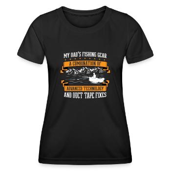 Pêche Papa Papa Pêcheur Childern Drôle Poisson Alors - T-shirt sport Femme - noir - Devant - AI Model Female 172 light (172cm)