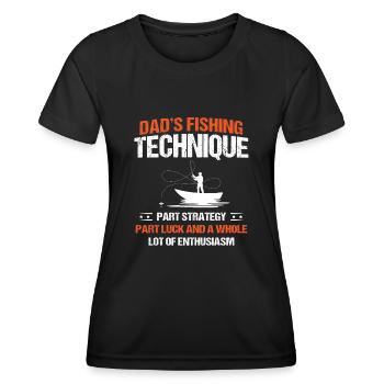 Pêche Papa Papa Pêcheur Childern Drôle Poisson Alors - T-shirt sport Femme - noir - Devant - AI Model Female 172 light (172cm)