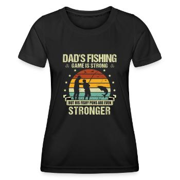 Pêche Papa Papa Pêcheur Childern Drôle Poisson Alors - T-shirt sport Femme - noir - Devant - AI Model Female 172 light (172cm)