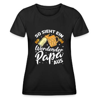 Schwangerschaft Werdender Papa Baby - Frauen Funktions-T-Shirt - Schwarz - Vorne - AI Model Female 172 light (172cm)