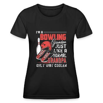 Bowling Bowling Grandpa Is Cooler - Women's Functional T-Shirt - black - Front - AI Model Female 172 light (172cm)