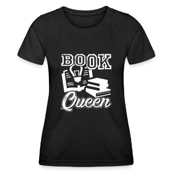Book Book Queen - Women's Functional T-Shirt - black - Front - AI Model Female 172 light (172cm)