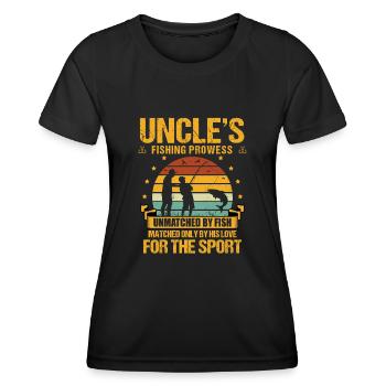 Angeln Onkel Fischer Onkel Lustiger Fisch Perfekt - Frauen Funktions-T-Shirt - Schwarz - Vorne - AI Model Female 172 light (172cm)